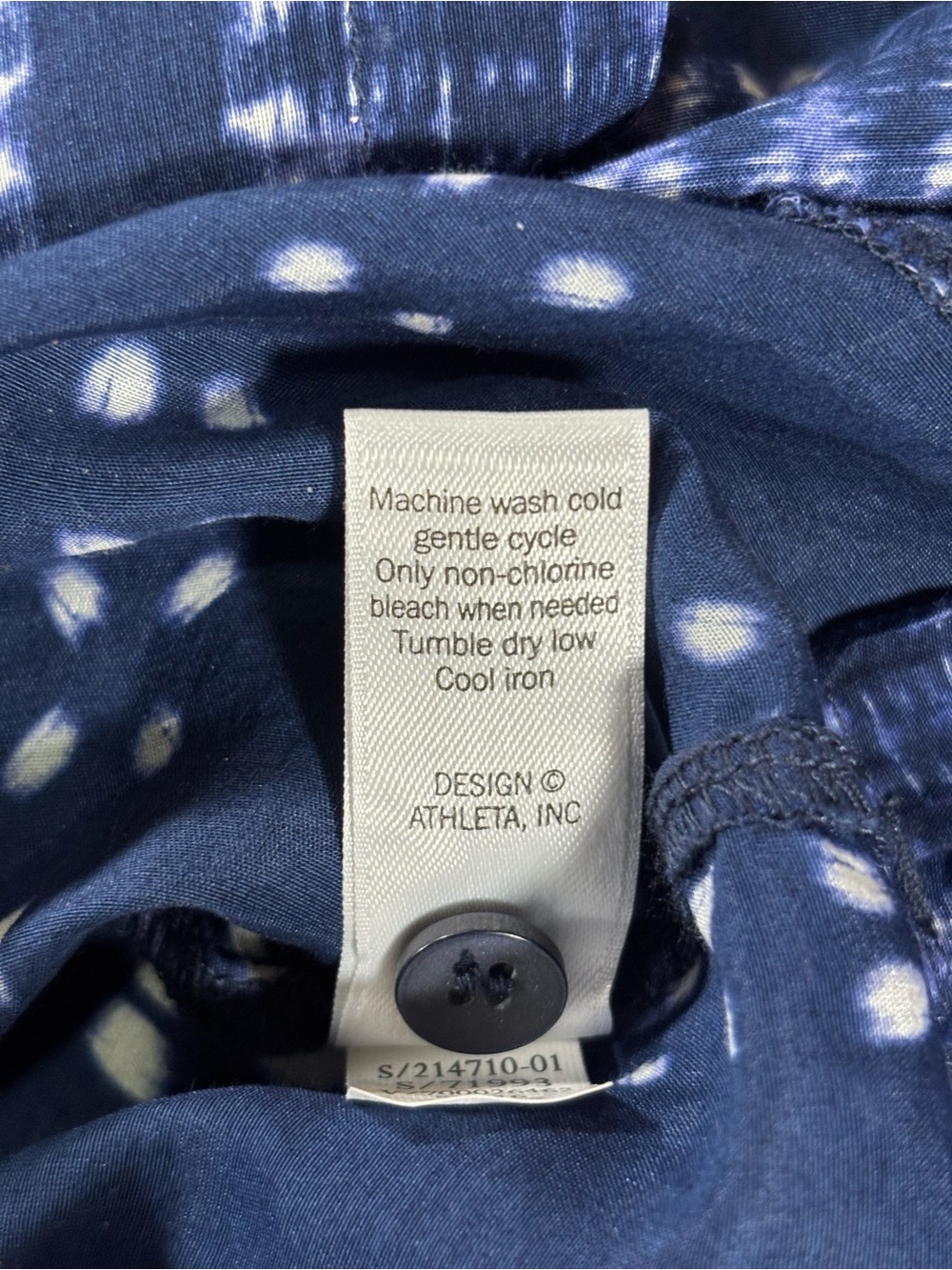 Women's Navy Patterned Button-Front Top - Picture 11 of 13
